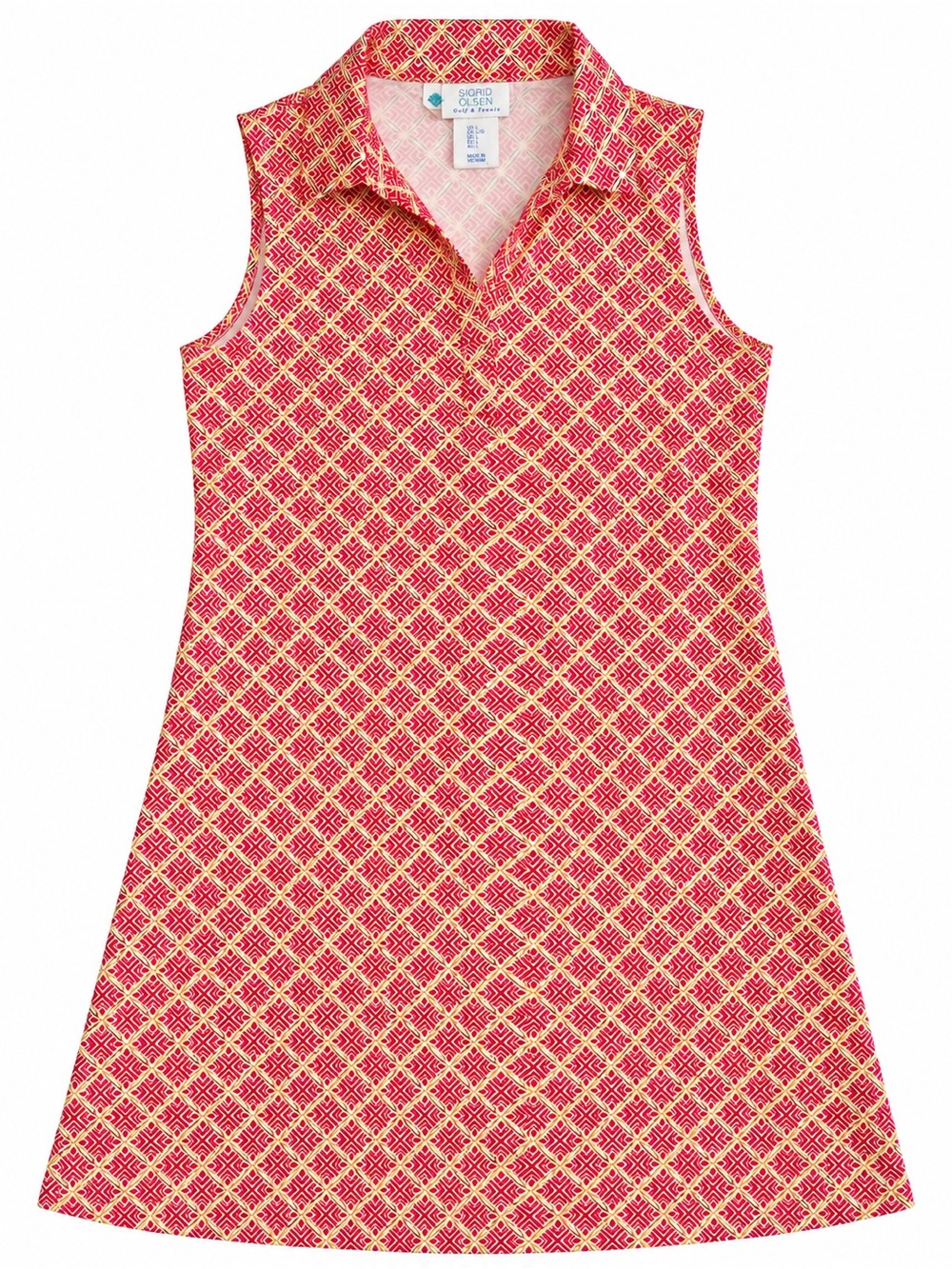 Sleeveless Pink Patterned Golf/Tennis Large Dress - Picture 2 of 7